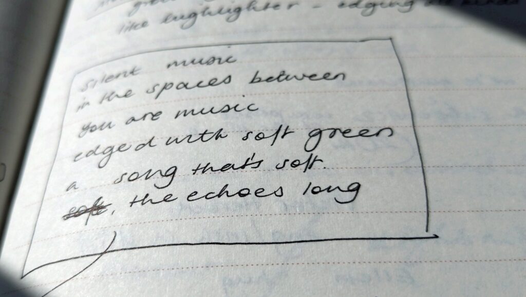 Handwriting in a notebook